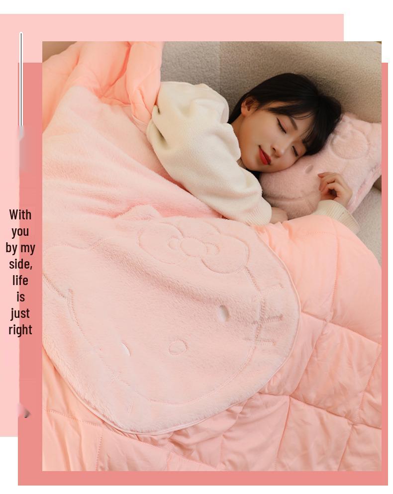 Hello Kitty Dual-Use Pillow Blanket: Office Nap Pillow & Car Blanket