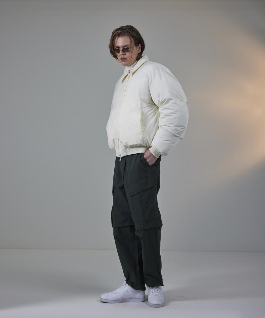 Standarderror 87-Stan023 Essential Collared Neck 2-Way Padded Jumper Ivory