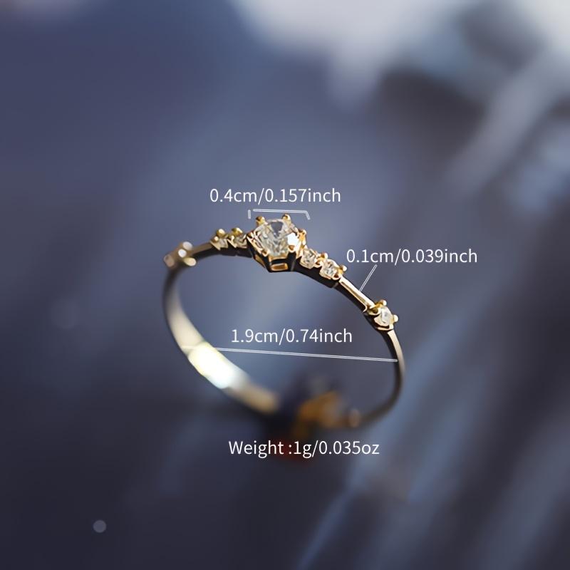 Ring aus 925er Sterlingsilber, 14 Karat vergoldet, mit glänzendem Zirkonia oder Silber. Passen Sie Ihren Look an Alltags- und Partyoutfits an.