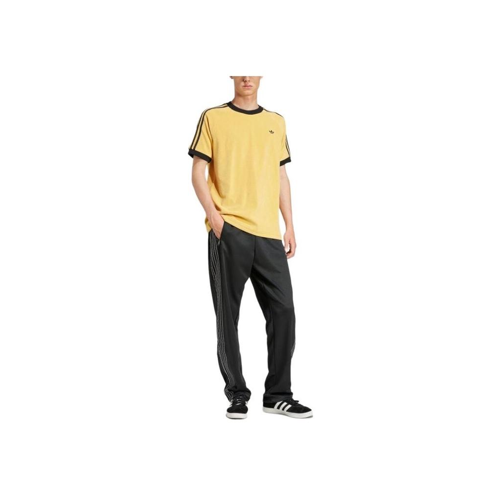 Adidas Originals 70S Fashion Round Neck Comfortable Breathable Short Sleeve T-Shirt Men Tops Yellow Black JL9557