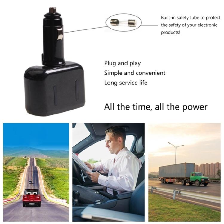 12V-24V Car Power Lighter Socket Charging Splitter Adapter with LED Light for Mobile Phones Driving Recorder