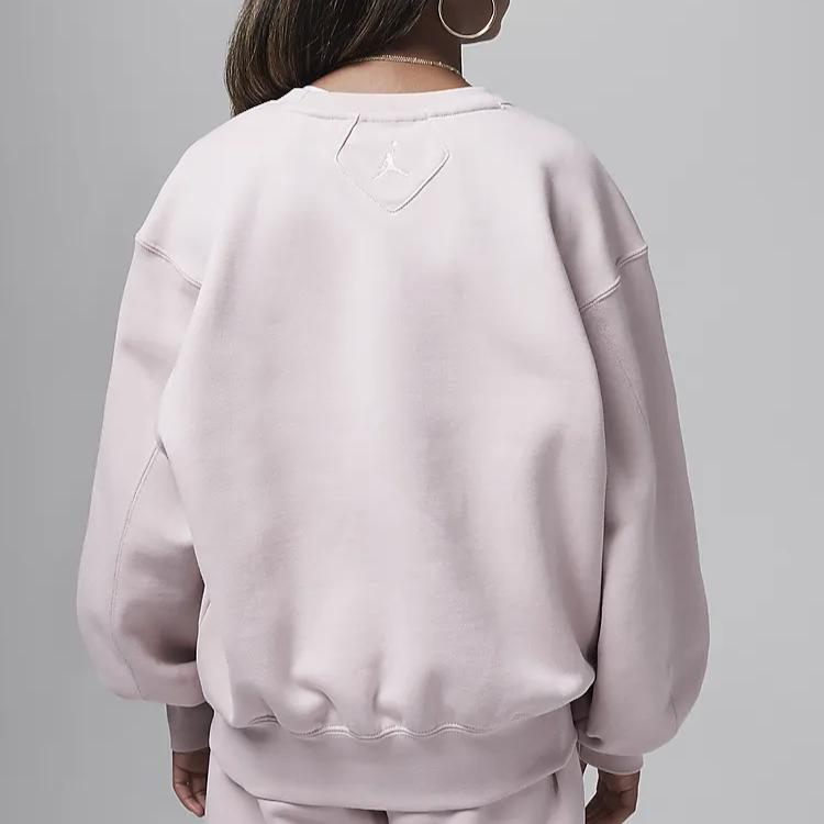 Jordan Flight Essentials Crew Neck Pullover Drop Shoulder Long Sleeve Sweatshirt Kids Sweatshirt Oxford-Pink HQ8252-642