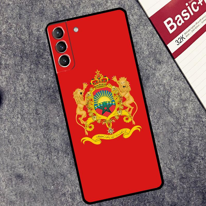Morocco Flag Coat Of Arms Case For Samsung Galaxy S25 S26 Ultra S20 S21 S22 S23 S10 Plus S25 FE S24 Ultra Cover Coque