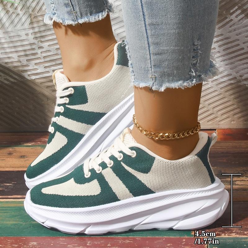 

New Hot Selling Women s Vulcanized Shoes Color Matching Mesh Breathable and Comfortable Lace Up Women s Shoes Zapatos 36