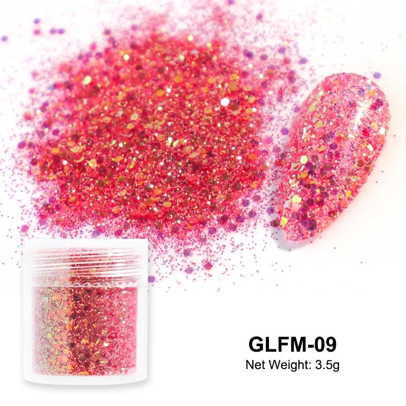 3,5g Paillettes Iridescentes Sucre pour Ongles Coloré Candy Coat Poudre Pigment Pour Manucure Effet Sucre Poussière Brillante Décorations Nail Art