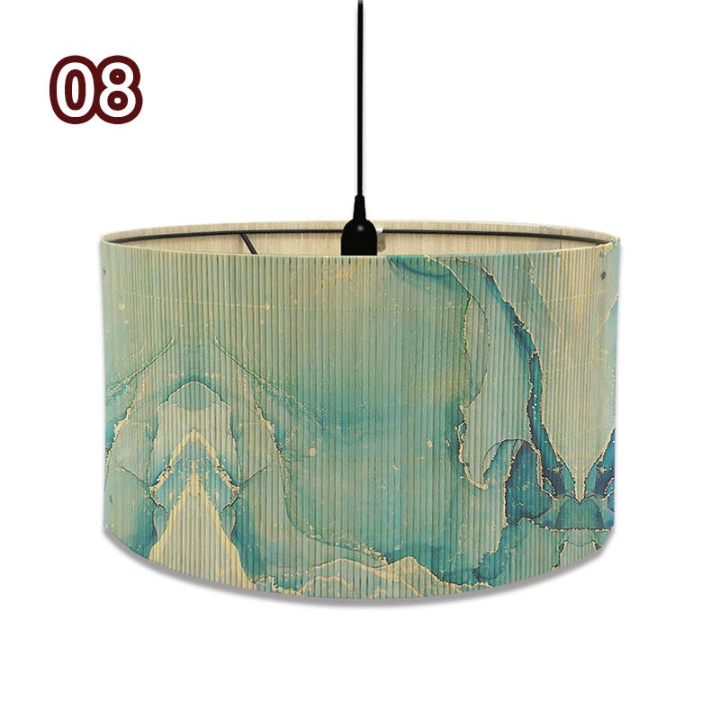European Style Marble Pattern Lampshades Cafe Home Homestay Decor Bamboo Art Chandelier Light Cover Wall Lamp Shade E27