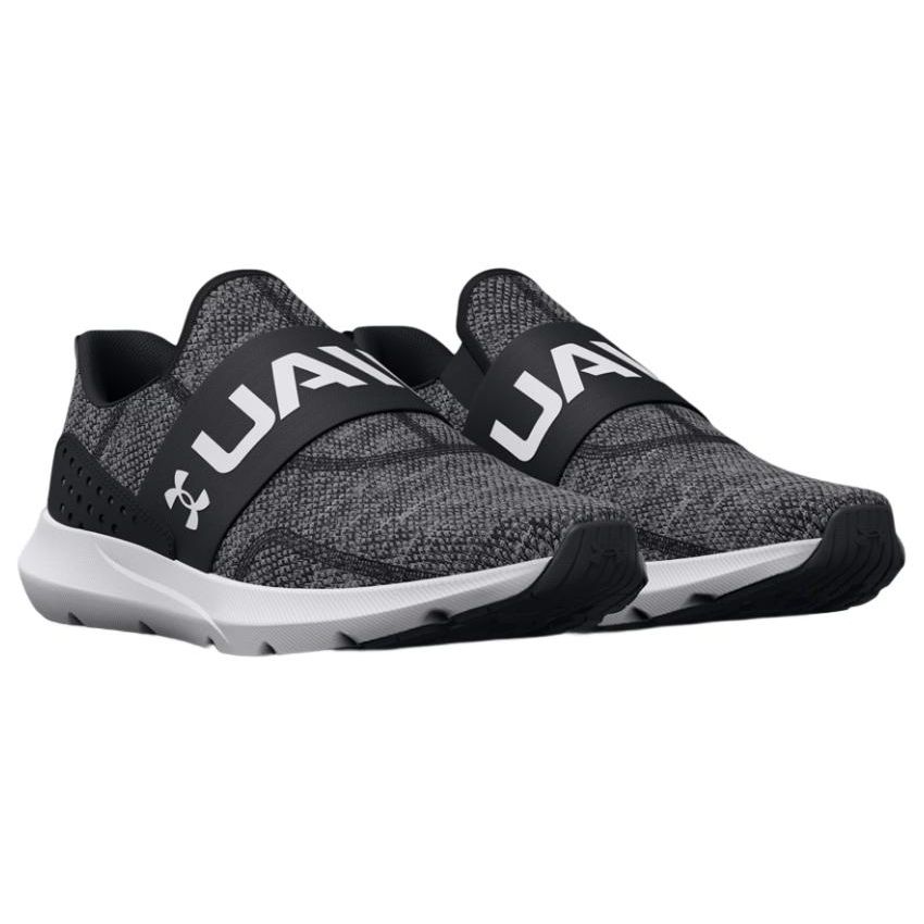 Under Armour Women's Surge 3 Slip Running Shoes Black White 3026507-001