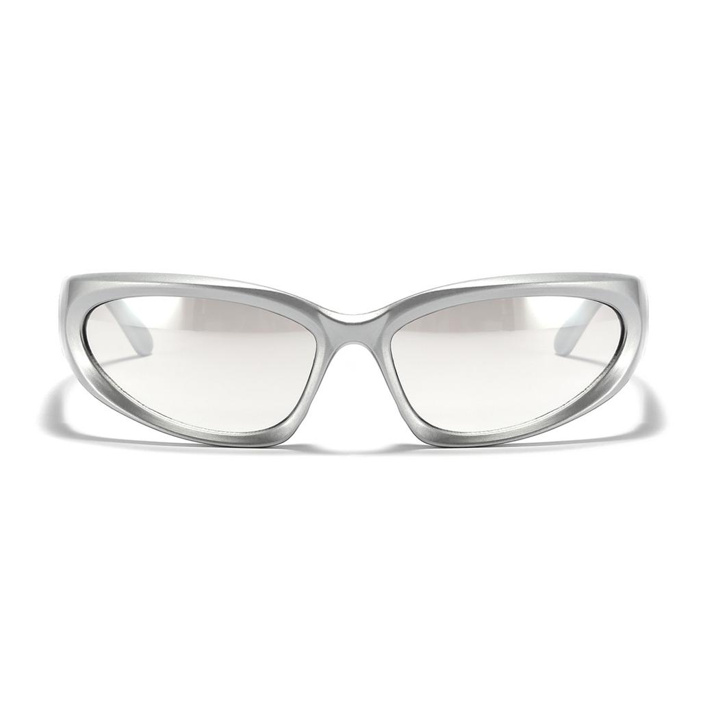 Large Frame Glasses Y2047 Futuristic Silver Sunglasses Women Ins Technological Sense Large Frame Personalized Sunglasses