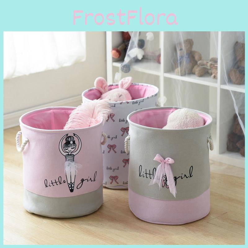 Basket Laundry Dirty Pink Swan Organizer Drawstrin Storage Household Supplies