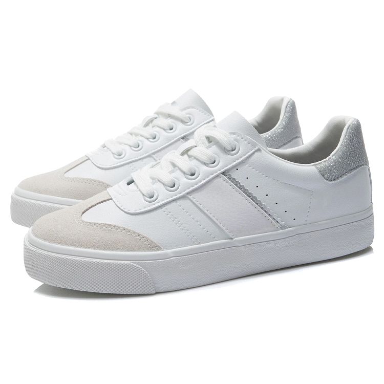 Li-Ning Breathable Low-Top Skate Shoes Women Shoes White Silver AGCR340-1