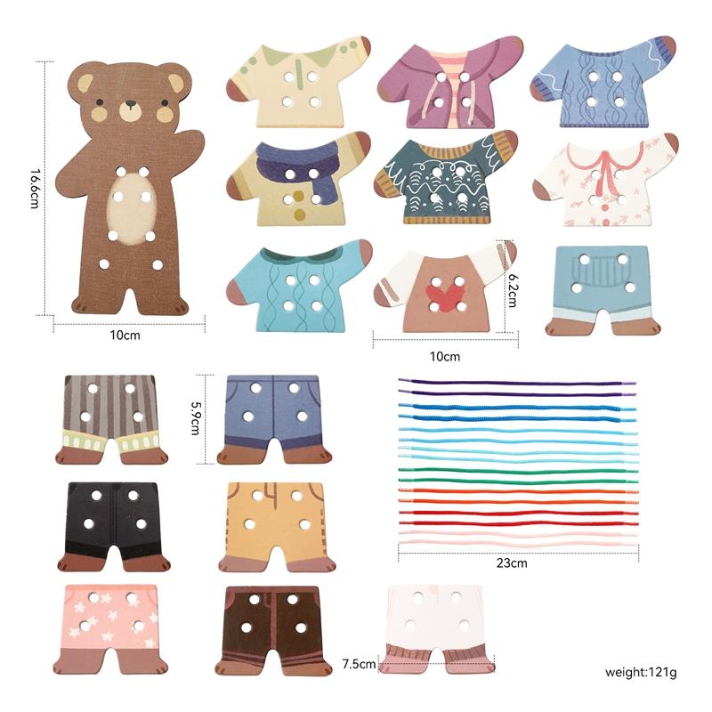 

Montessori Boy And Girl Baby The Little Bear Threading Toy Is An Educational And Educational Toy With A Round Little Bear Imag