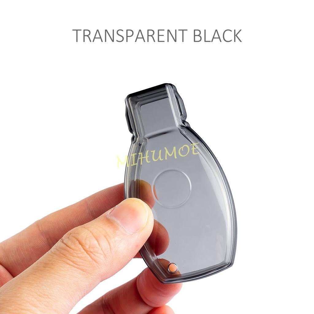 XJGB5 For Mercedes Benz A B C E S G M V-Class CLA CLS GLA GLC GLE GLK GL/GLS SL SLK Black Transparent Key Fob Case Cover Keychain
