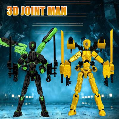 3D Printed Action Figure with Accessories Articulated Dummy Figurine with Movable Joints Desktop Decor Assembly Completed Action Figure Gift