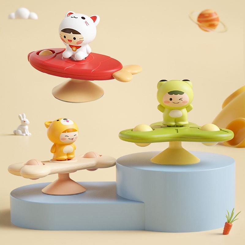 Baby Spinner Toys For Toddlers Bear Hand Fidget Spinner With Suction Cup Sensory