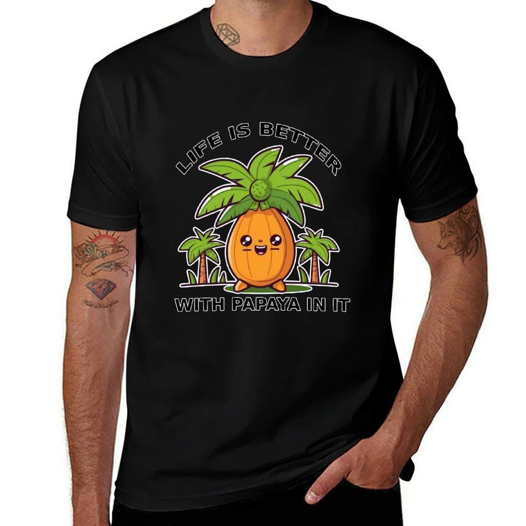 Life With Papaya Juicy Fruit TShirt Comfortable Work Wear Tee