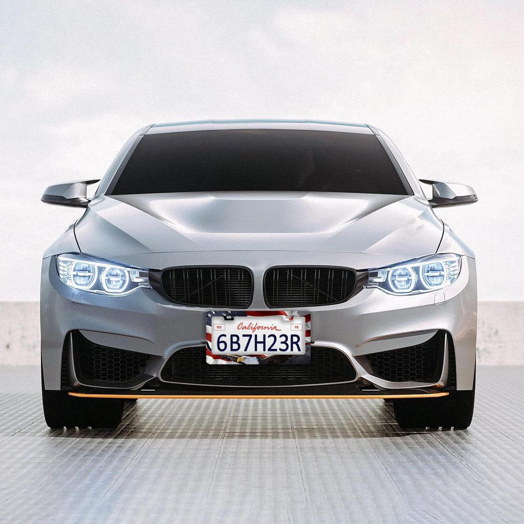 American Flag Eagle License Plate Frames - 2 Pcs Set 2 Holes Stainless Steel Metal Auto Car Accessories Decoration License Plate Frame Cover Size