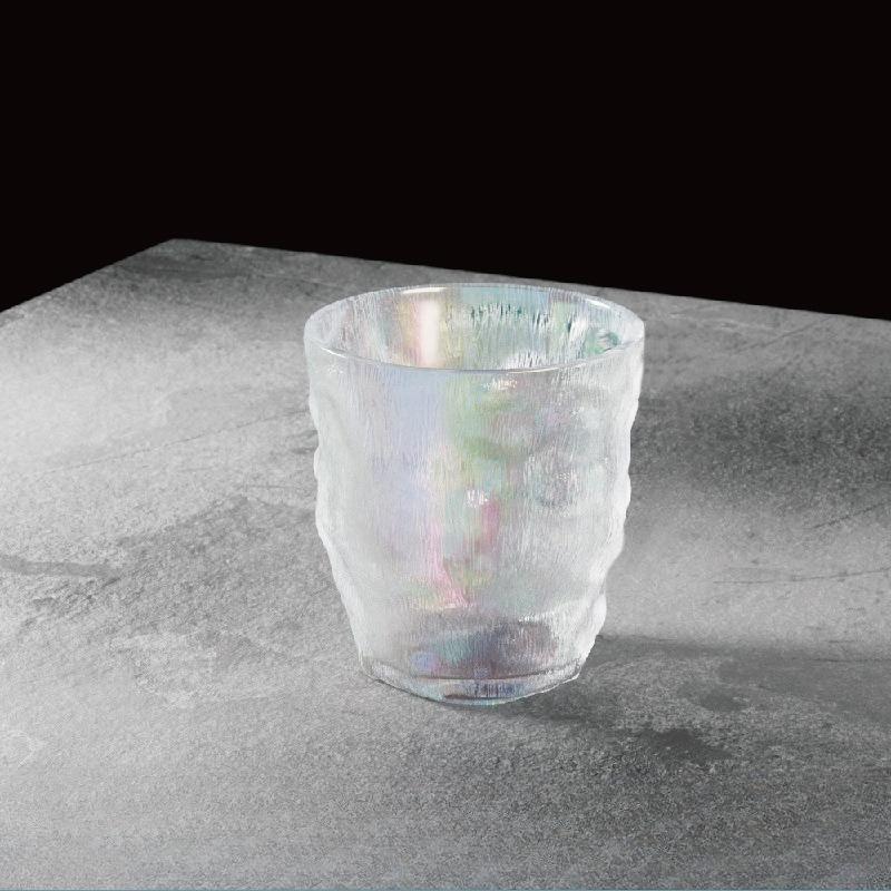 300ml or 380ml Glacier Patterned Glass Cup Colored Drinking Cup, High Aesthetic Glass Cup Drinking Cup Beer Cup for Working Use