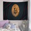 Virtual Currency Bitcoin Colorful Tapestry Wall Hanging Hippie Flower Wall Carpets Dorm Decor Wall Art Decor