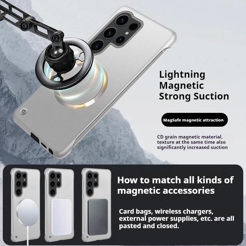 Thin Frameless Ultra Thin Magnetic Phone Case for Samsung Galaxy S25 Ultra S25 S24 S23 S22 Plus PC Hard Protective Cooling Cover