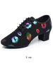 Colorful Oxford Cloth Dance Shoes Colorful Lip Print Women's High Heel Latin Dance Shoes Belly Dance Training Shoes