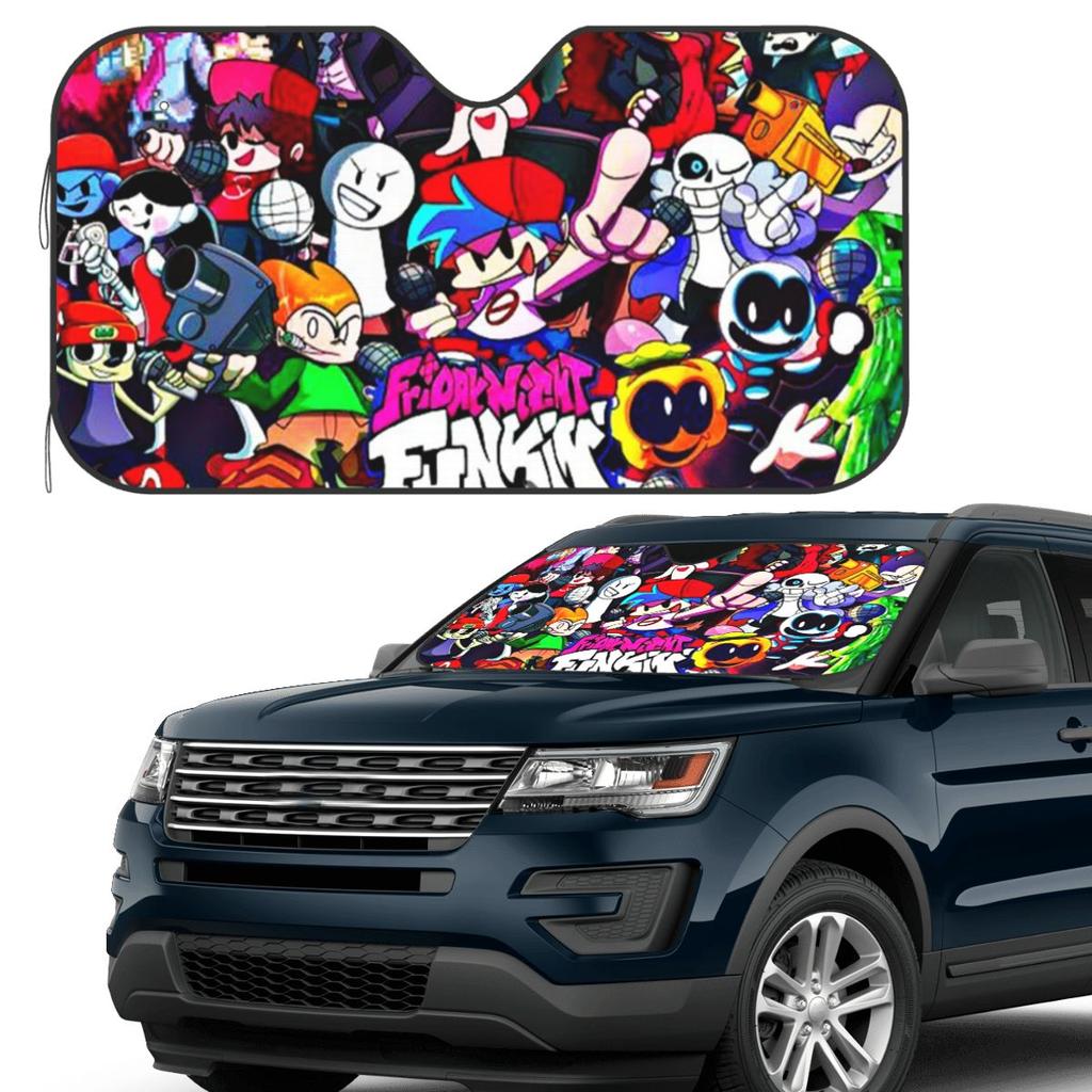 Friday Night Funkin Characters Fnf Game Sunshade Windscreen Car Front Windshield Window Sun Visor Accessories Covers