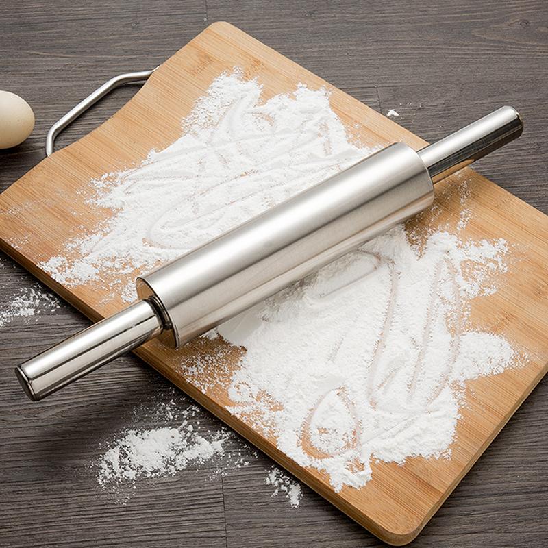 1Pc Stainless Steel Stick Craft Rolling Pin Roll Non Baking Creation Stainless Steel Rolling Pin For Cakes Biscuits Pizza Dough