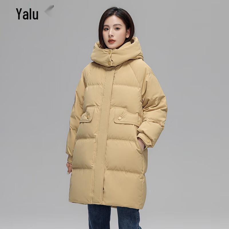 Yalu 2025 Winter Women's Mid-Length Hooded Down Jacket