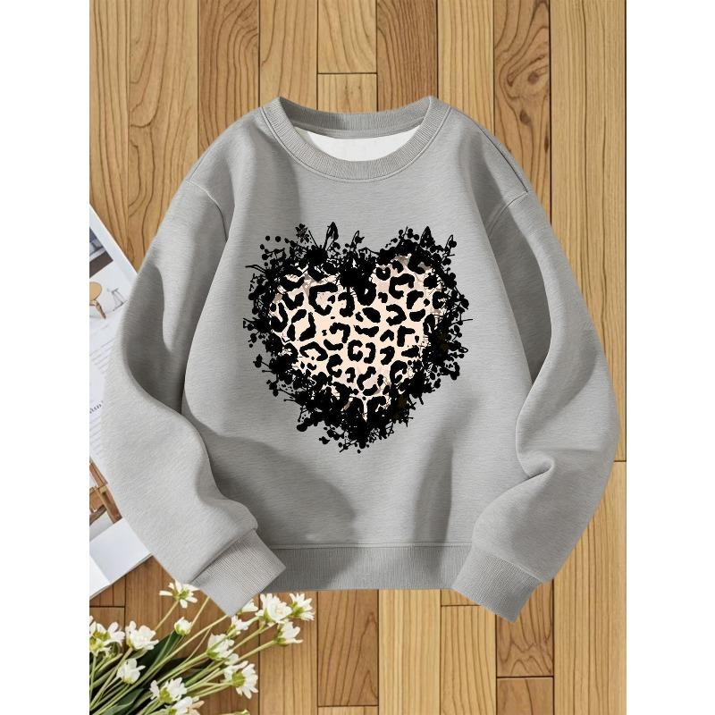 European sizes Kids' Round Neck Sweatshirt with Fashionable Print, a Versatile Top
