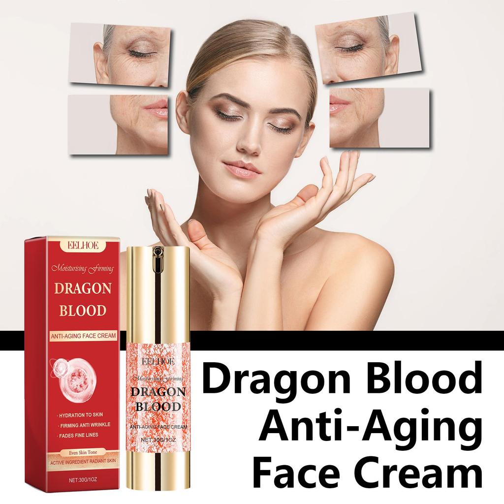 EELHOE Dragon's Blood Anti-Wrinkle Cream 30g, Reduces Wrinkles, Moisturizes, Firms, Brightens Skin Tone, Anti-aging Cream Essence