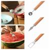 Wooden Handle Watermelon Scoop Stainless Steel Slicer Tools Multifunctional Fruit Scooper  Kitchen