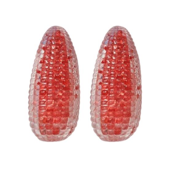 2Pcs Fake Corn Squeeze Toy Anxiety Stress Relief Transparent Corn Pinch Sensory Toy Teens Adults Soft TPR Calming Vegetable Fidget Toy