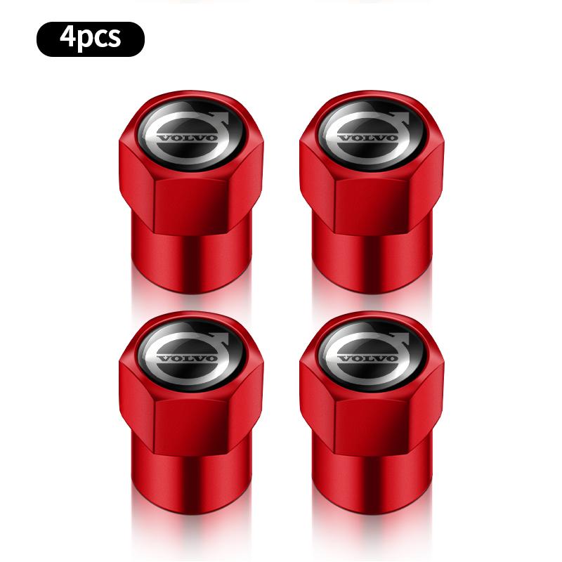 4PCS Car Badge Wheel Tires Valve Caps Metal Tyre Dust Covers For Volvo ES90 EC40 EX40 EM90 XC90 V90 V60 XC60 V40 S80 S60 S90 C4