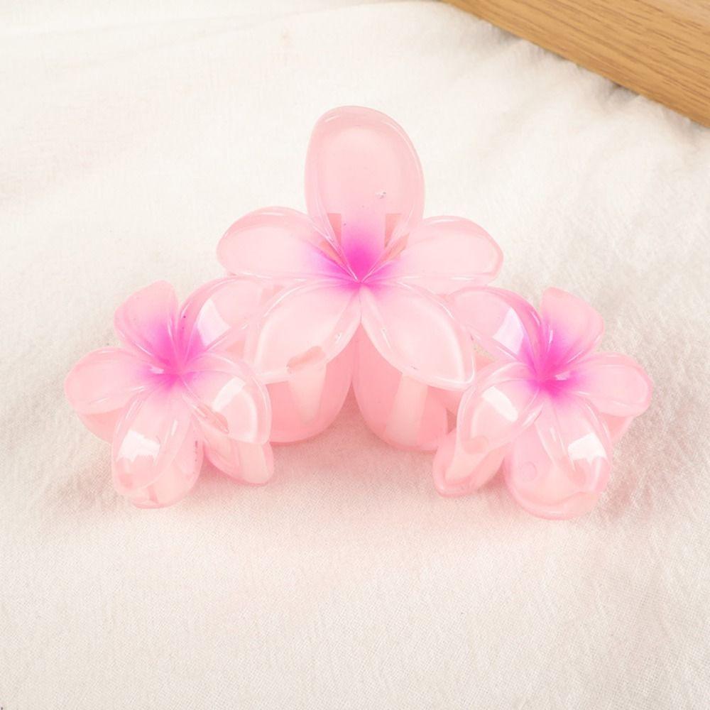 Gradient Design Hair Clip Claws Plumeria Shark Hair Claw Colorful Gradient Flower Clips  Girls Gift