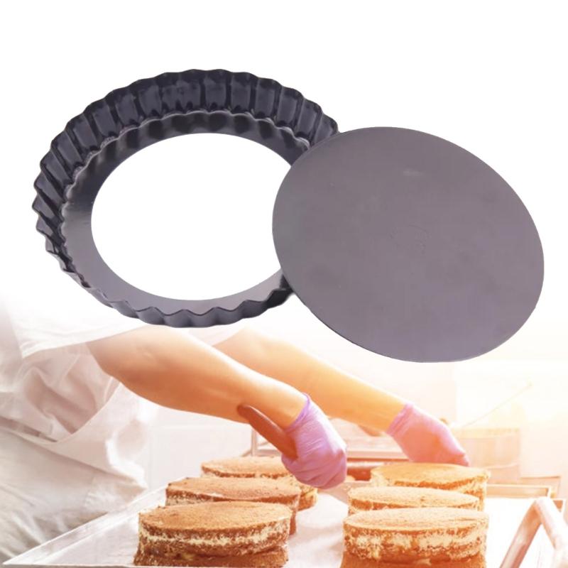 Heavy Duty Tart Pans Removable Loose Bottom Nonstick Quiches Pans Fluted Side Round Bakings Pans Tray Dishwasher Safe