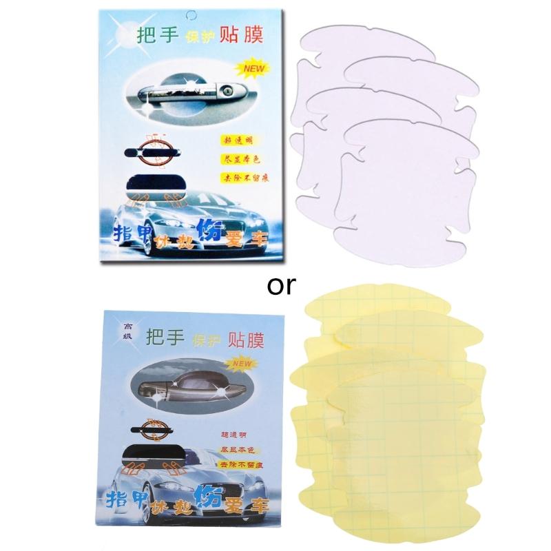 Set of 4 Clear Front Rear Invisible Car Door Handle Covers Exterior Accessories Transparent Scratch Protector 1
