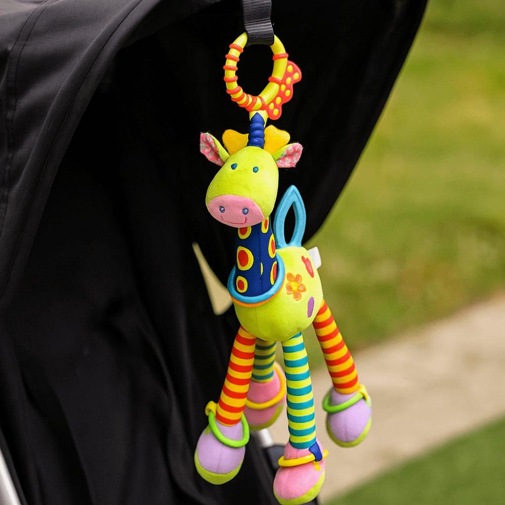 Early Education Giraffe Animal Handbells PP Cotton Plush Rattle Teether Toys 0-12 Months