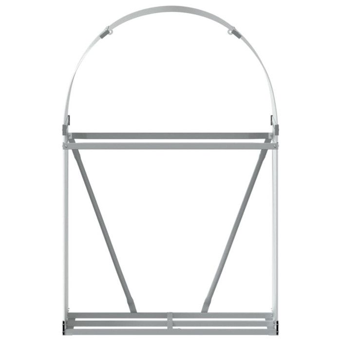VidaXL Porte-bûches, Support à Bois de Chauffage avec Rangement, Étagère à Bois de Chauffage Extérieur, Argenté 80x45x120 cm 364589