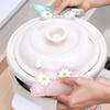 Floral Heat Insulation Mat, Waterproof Silicone Trivet for Table, Oil Resistant Round Pot Holder, Non Slip Coaster for Hot Dishes