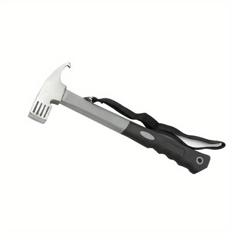High Carbon Steel Multi-Functional Hammer, Non-Slip, Anti-Shock, with Fiberglass Plastic Coated Handle, for Camping, Gardening