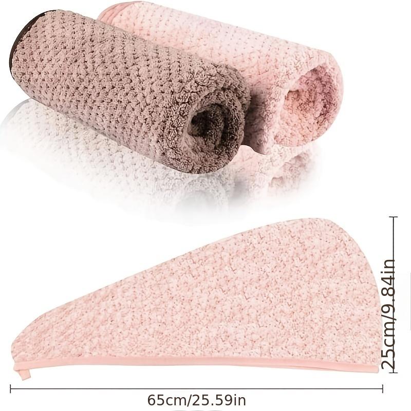 1PCS Hair Towel WrapHair Drying Towel with Button Microfiber Hair Towel Dry Hair Hat Bath Hair Cap for daily use