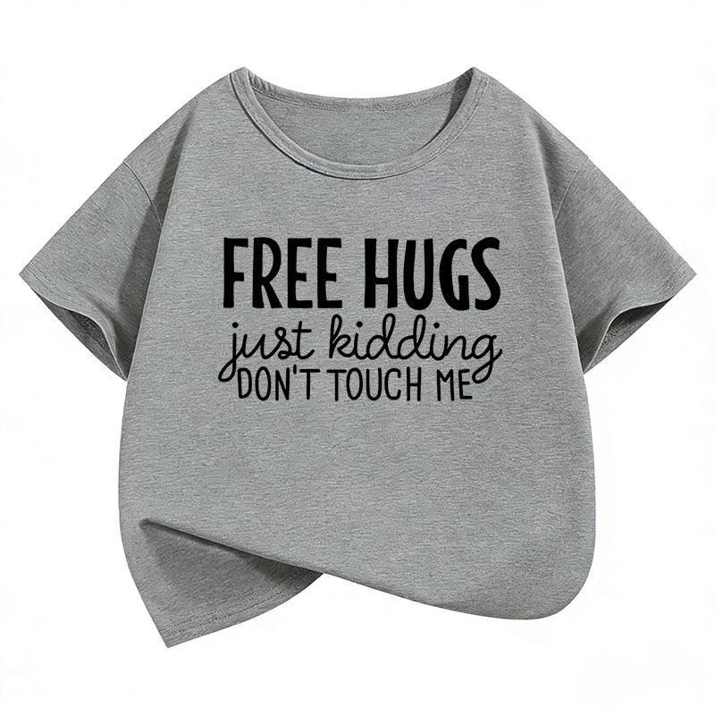 Free Hugs Funny T Shirts Short Sleeve Kids Childrens Tshirt Boys Girls Summer Spring Casual Top Tee Shirt