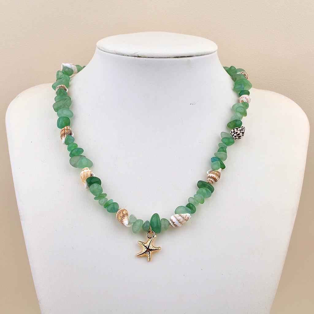 Starfish Bohe Sea Themed Bracelet Women Beach Conch Rice Pearl Turquoise Necklace Pendant Shell Crystal Beads Fashion Jewelry