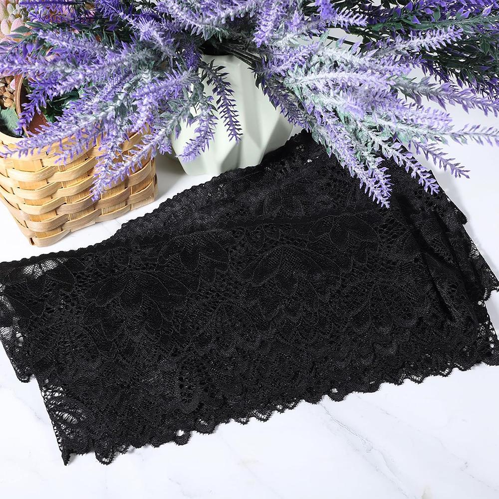 2Yards Black Lace Embroidery Fabric DIY Lace Applique Craft Sewing Ribbon