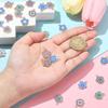 DanLingJewelry 30Pcs Random Flower Connector Charms Enamel Flower Charms with Double Loops for Jewelry Bracelets Making