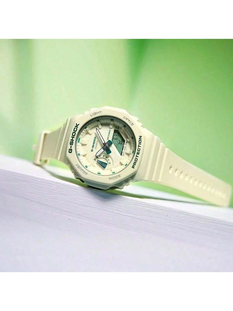 **Liquid Crystal Pointer Dual-Display Unicorn Dual-Display Quartz Movement Strap Japanese-Korean Watch, Unisex Dial - S2100GA-7APR. GMA-S2100GA