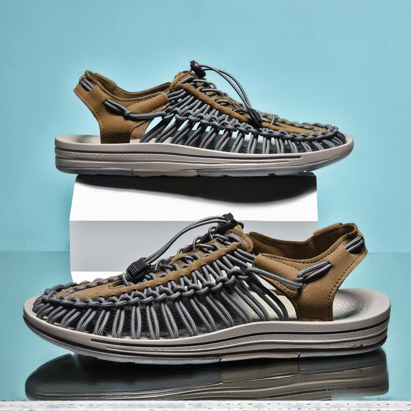 Men's woven sandals Women's casual outdoor beach shoes Large size sandals Summer breathable large size creek shoes