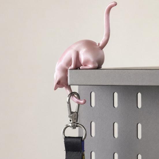 Yousheng Cat Hook, with Practical Claw Hook Shape, Durable 3D Printed Home Decoration, Keys Small Items Hanging Hook, for Entryway Countertop