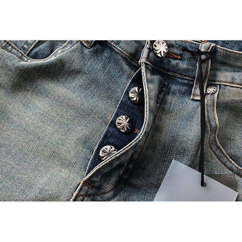LOSTSHDWS Men's and Women's Spring and Autumn Flared Elastic Jeans Couple Jeans
