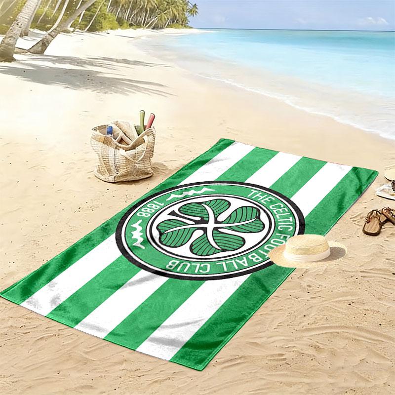 Celtic Football Team Logo Print Beach Towel, Large Soft Quick Dry Towel for Beach Camping Swimming