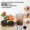 Gemüseschneider, Würfeln und Schneiden, Küchenmaschine für Obst und weiches Gemüse, platzsparender manueller Küchenschneider mit Edelstahlklingen